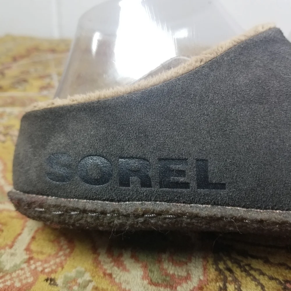 Sorel Lanner Ridge II fleece suede mule slipper womens 7 kids 5
